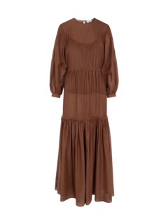 Rumi Silk Cotton Long Sleeve Maxi Dress