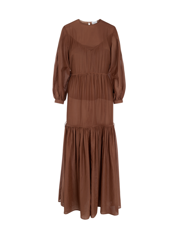 Rumi Silk Cotton Long Sleeve Maxi Dress