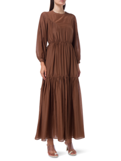 Rumi Silk Cotton Long Sleeve Maxi Dress