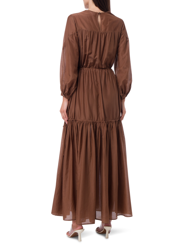 Rumi Silk Cotton Long Sleeve Maxi Dress