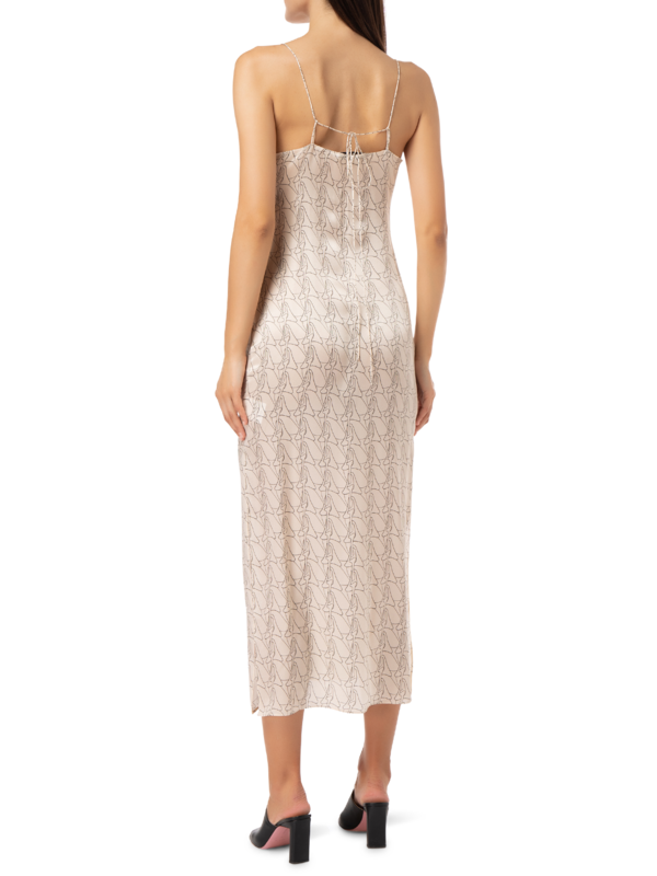 SCRIPT MONOGRAM SILK MAXI DRESS