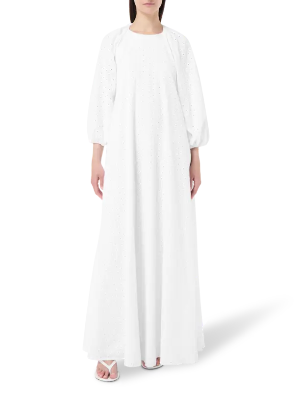 فستان طويل فران بتطريز إنجليزي