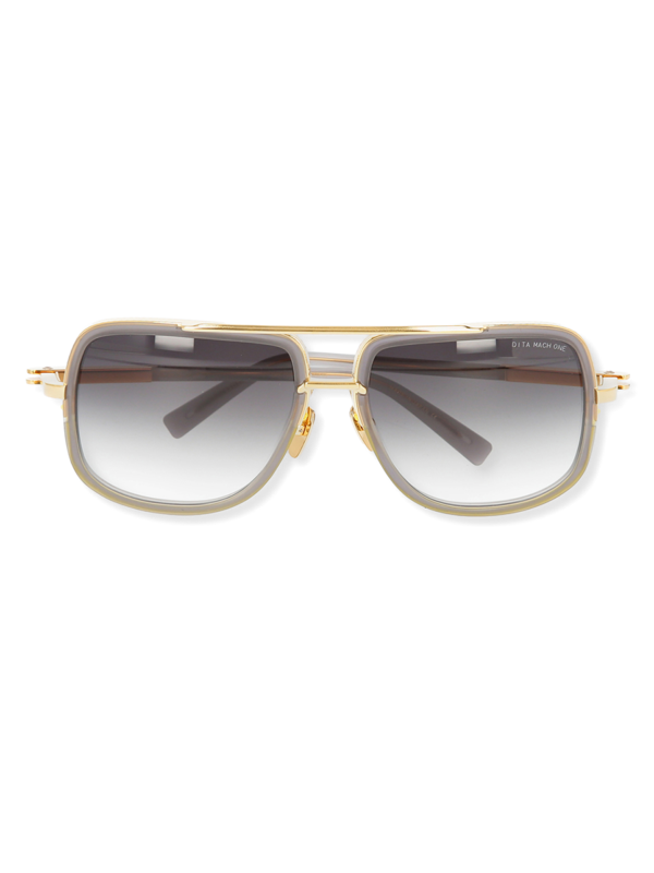 Grey/Gold Squared Sunglasses