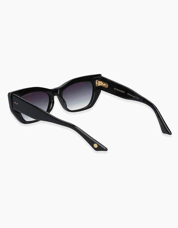 Black/Grey Angular Cat-Eye Sunglasses