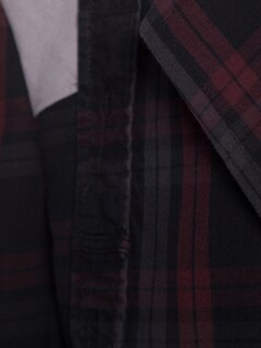 Two-Tone Plaid Blazer Jacket with Layered Accents