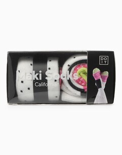 White/Black/Pink/Green Maki Roll Socks