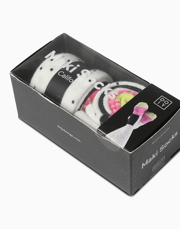 White/Black/Pink/Green Maki Roll Socks