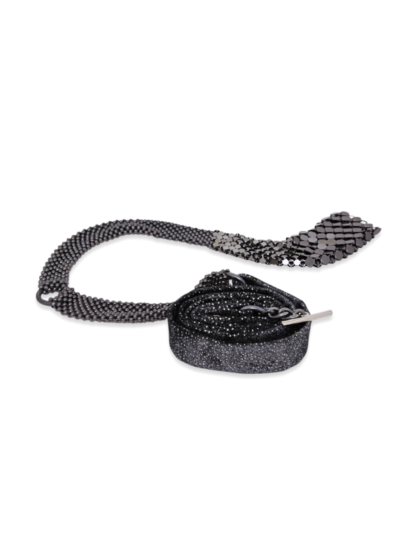 Silver Multi-Patterned Leather Belt