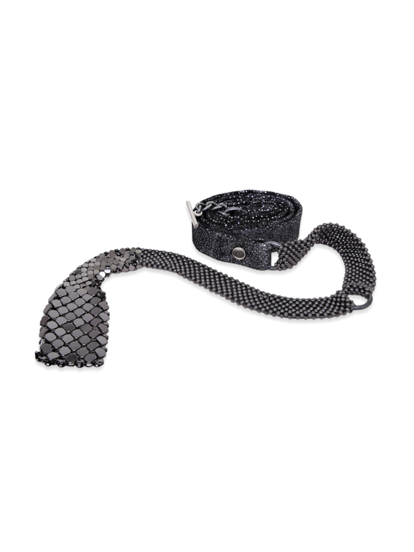 Silver Multi-Patterned Leather Belt