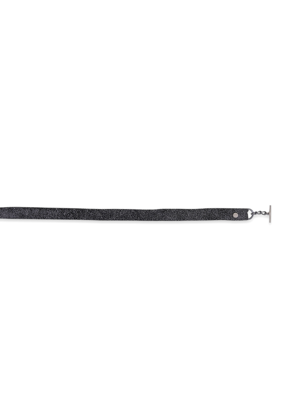 Silver Multi-Patterned Leather Belt