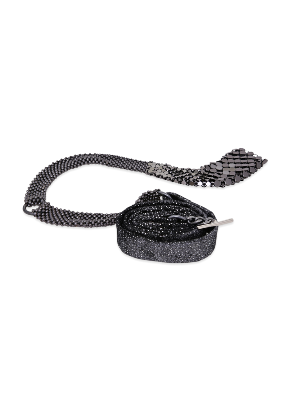 Silver Multi-Patterned Leather Belt