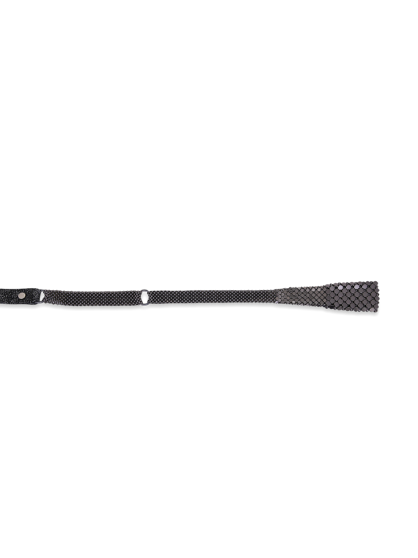 Silver Multi-Patterned Leather Belt