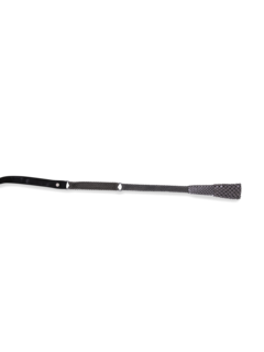 Black-and-Silver Multi-Patterned Leather Belt