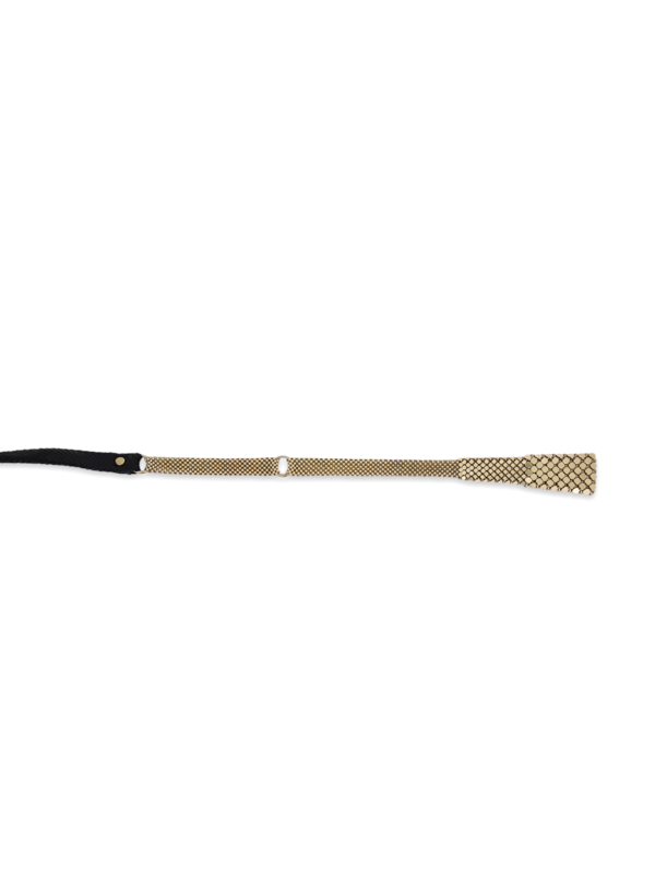 Black-and-Gold Multi-Patterned Leather Belt