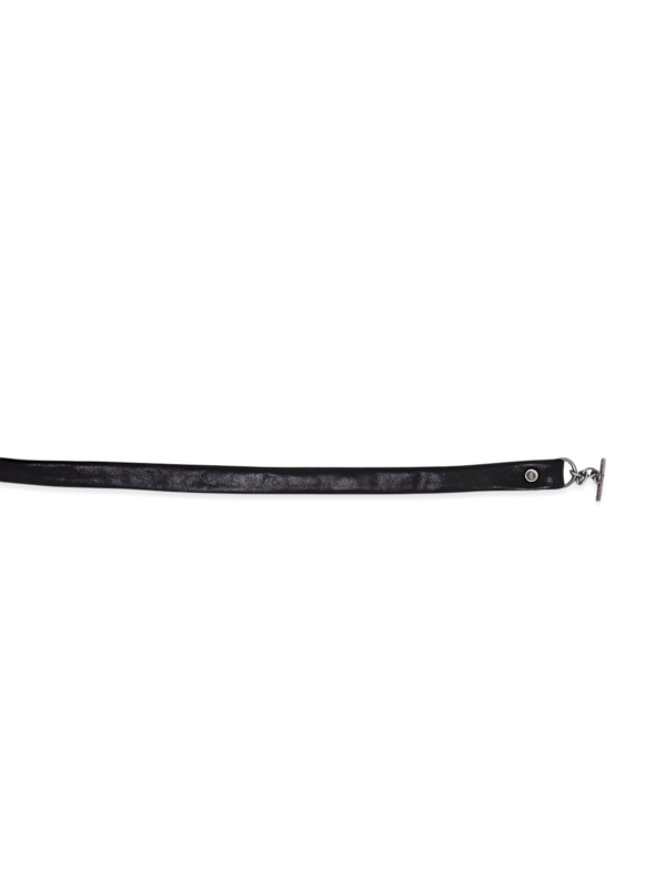 Black-and-Gold Multi-Patterned Leather Belt