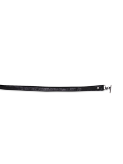 Black-and-Silver Multi-Patterned Leather Belt