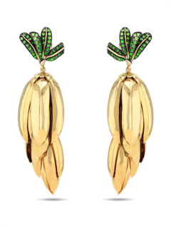 Gold Banana Statement Earrings
