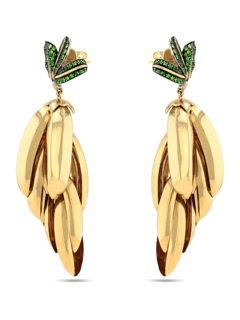 Gold Banana Statement Earrings