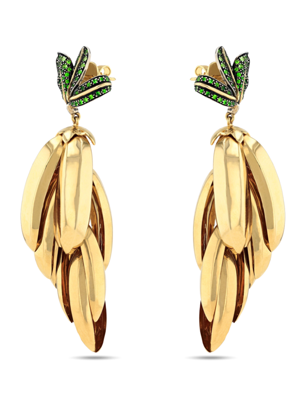 Gold Banana Statement Earrings