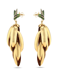 Gold Banana Statement Earrings