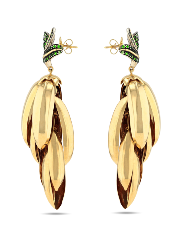 Gold Banana Statement Earrings