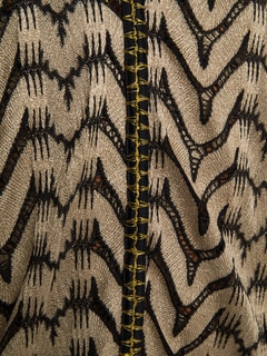 Black-and Beige Print Swimsuit Coverup