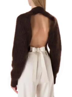 بلوزة محبوكة بدون ظهر