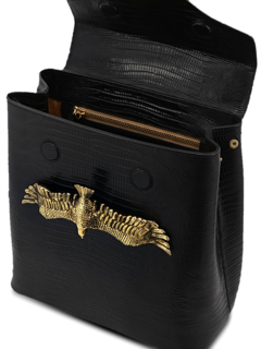 Structured Backpack with Eagle Embellishment