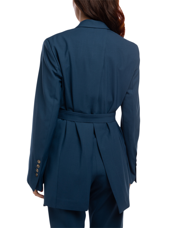 Belted Notch-Lapel Blazer