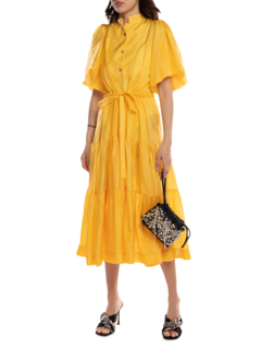 Meredith Tiered Dress Yellow