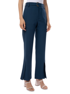 Cropped Trousers with Leg Slit