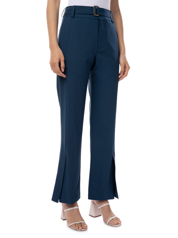 Cropped Trousers with Leg Slit