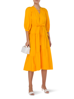 MALENA COTTON SHIRTING TIERED DRESS