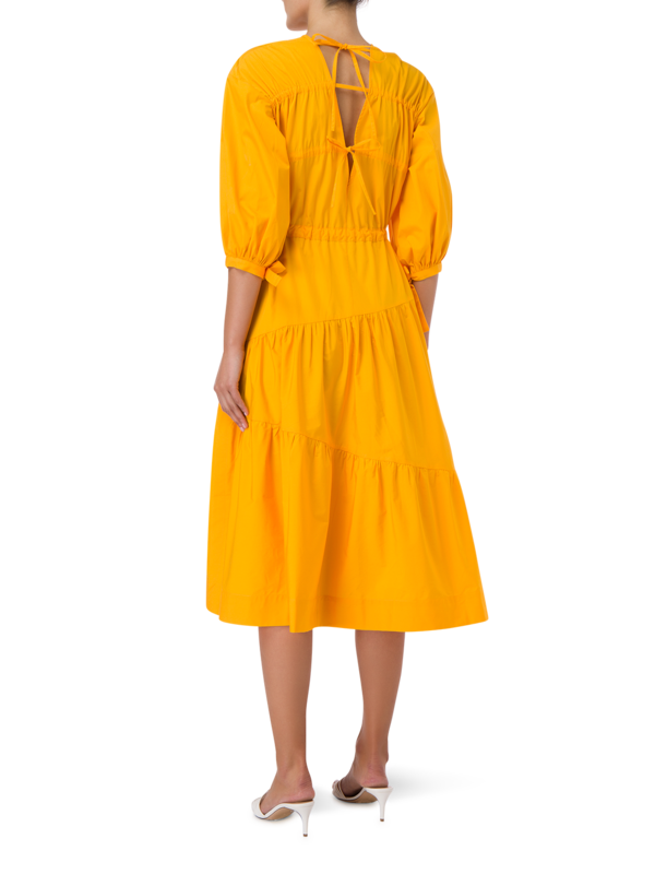 MALENA COTTON SHIRTING TIERED DRESS