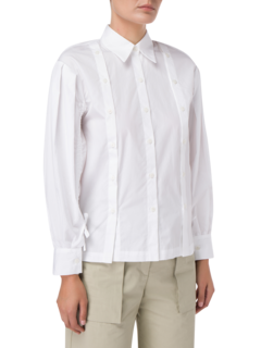 MIGUEL GATHERED SLEEVE COTTON SHIRT