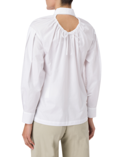 MIGUEL GATHERED SLEEVE COTTON SHIRT