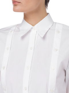 MIGUEL GATHERED SLEEVE COTTON SHIRT