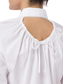 MIGUEL GATHERED SLEEVE COTTON SHIRT