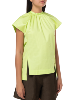 LILIAN COTTON POPLIN SHORT SLEEVE TOP