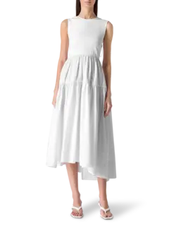 فستان روث متوسط الطول من القطن بدون أكمام