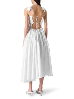 فستان روث متوسط الطول من القطن بدون أكمام