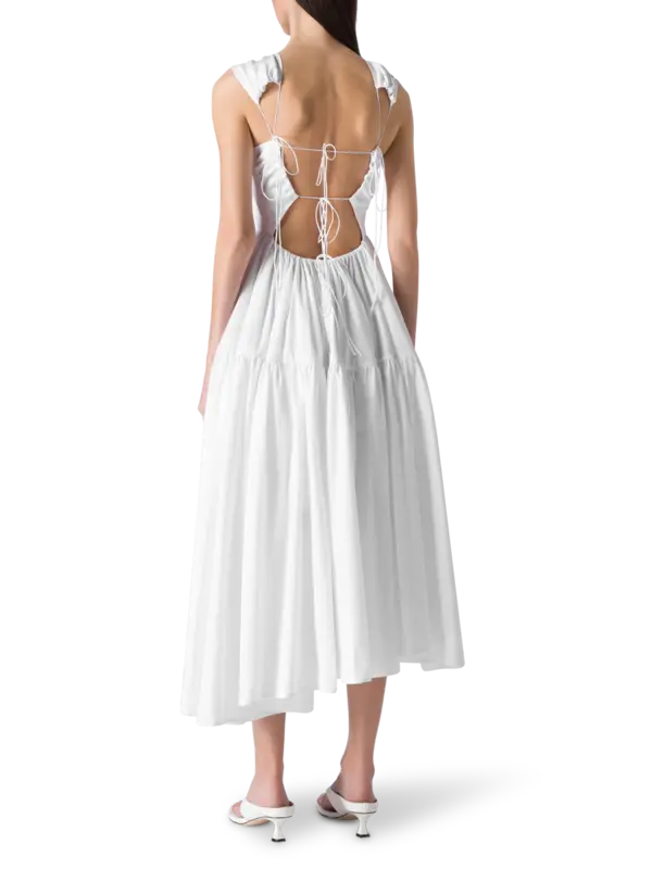 فستان روث متوسط الطول من القطن بدون أكمام