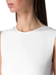 فستان روث متوسط الطول من القطن بدون أكمام