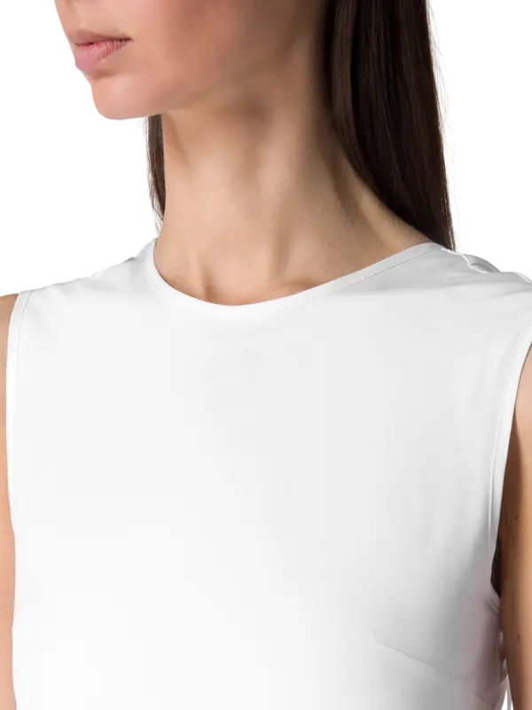 فستان روث متوسط الطول من القطن بدون أكمام