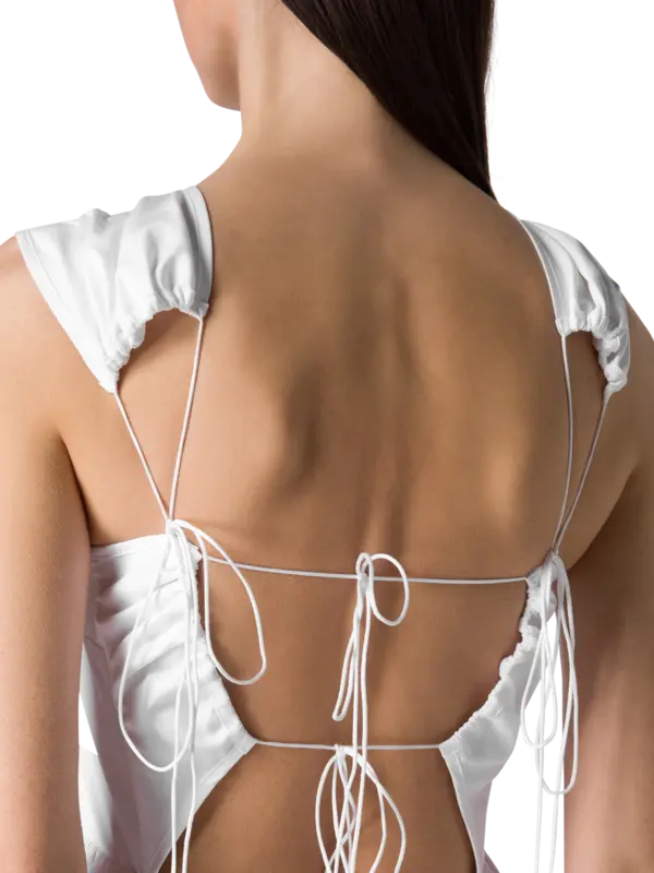 فستان روث متوسط الطول من القطن بدون أكمام