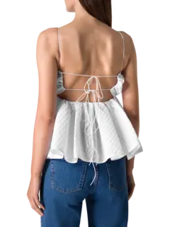 بلوزة سيلينا بلوسوم منقوشة بحمالات وحزام باجيت