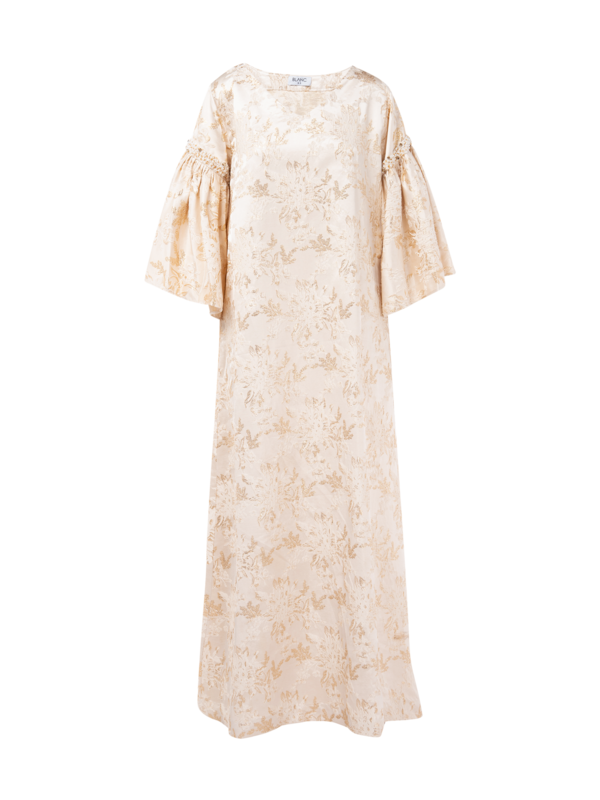 OFF WHITE COLOUR CAFTAN WITH BEADED PUFF SLEEVE