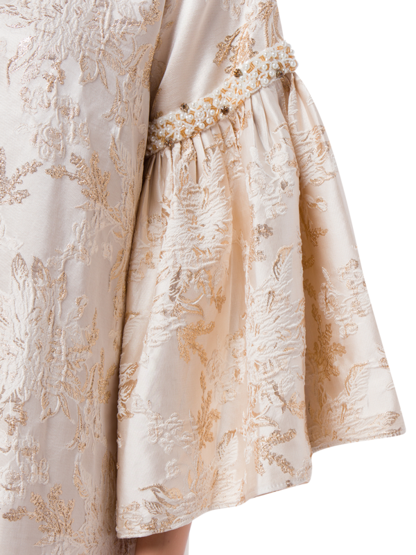 OFF WHITE COLOUR CAFTAN WITH BEADED PUFF SLEEVE
