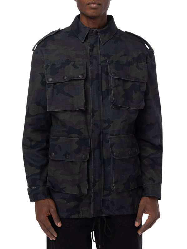 Camouflage-Printed Coat
