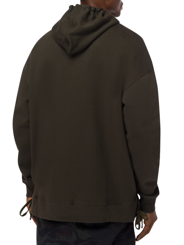 Self-Tie Zippered Hoodie